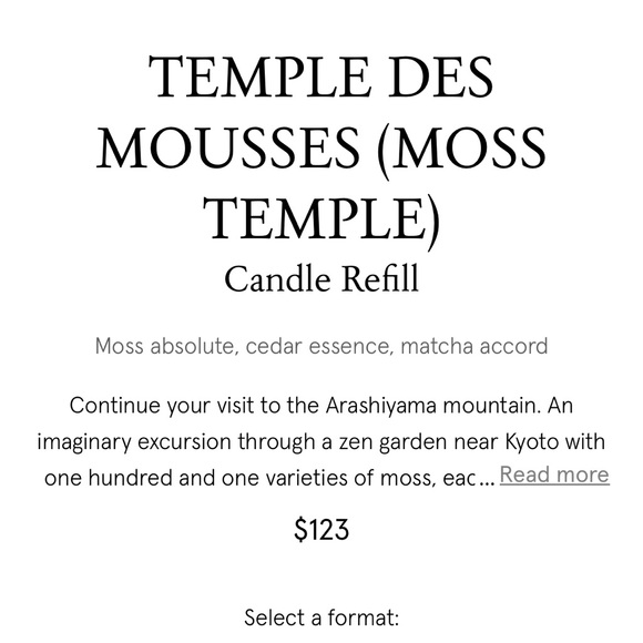 TEMPLE DES MOUSSES (MOSS TEMPLE)
Candle Refill - Picture 2 of 4